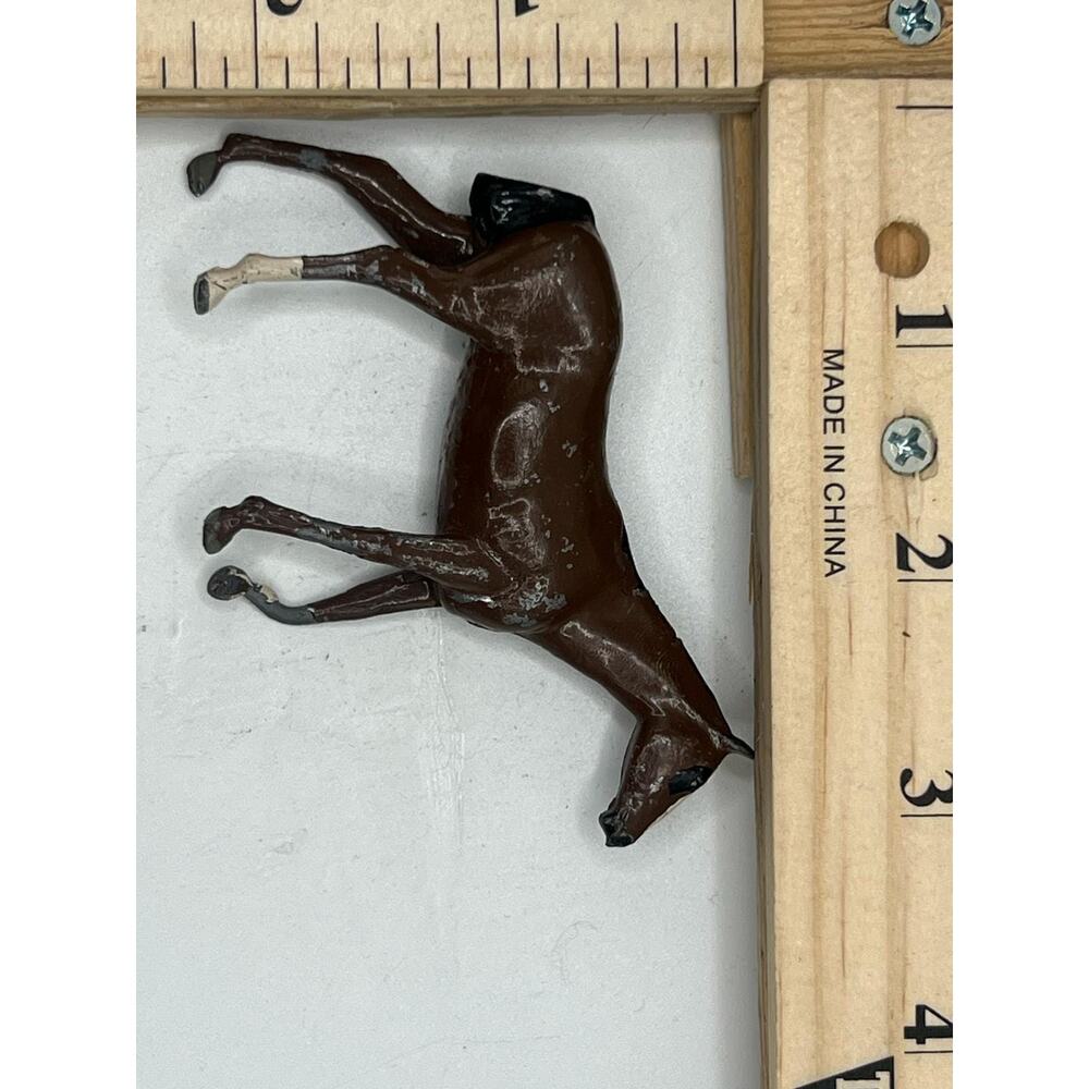 Vintage Brown Toy Horse Figurine Mini Collectible Plastic Model Craft Display